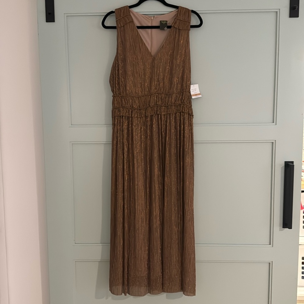 TAYLOR gold midi dress
